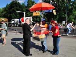 Vendedor ambulante de salsichas